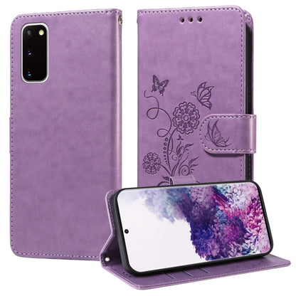 Embossed Butterfly Flowers Leather Phone Case, For Galaxy S21 Ultra 5G, For Galaxy S20 Ultra, For Galaxy S20, For Galaxy S20+