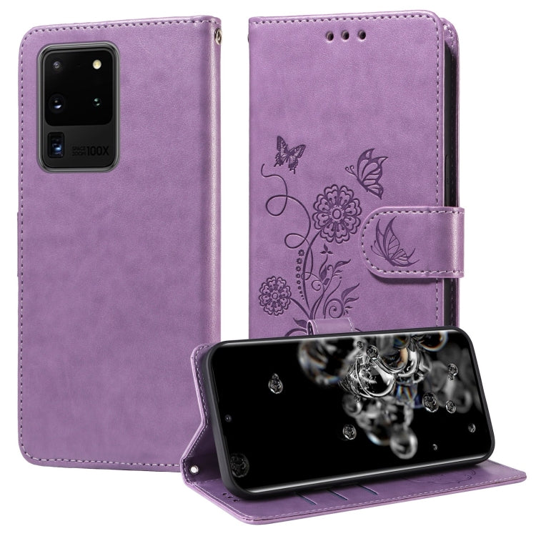 Embossed Butterfly Flowers Leather Phone Case, For Galaxy S21 Ultra 5G, For Galaxy S20 Ultra, For Galaxy S20, For Galaxy S20+