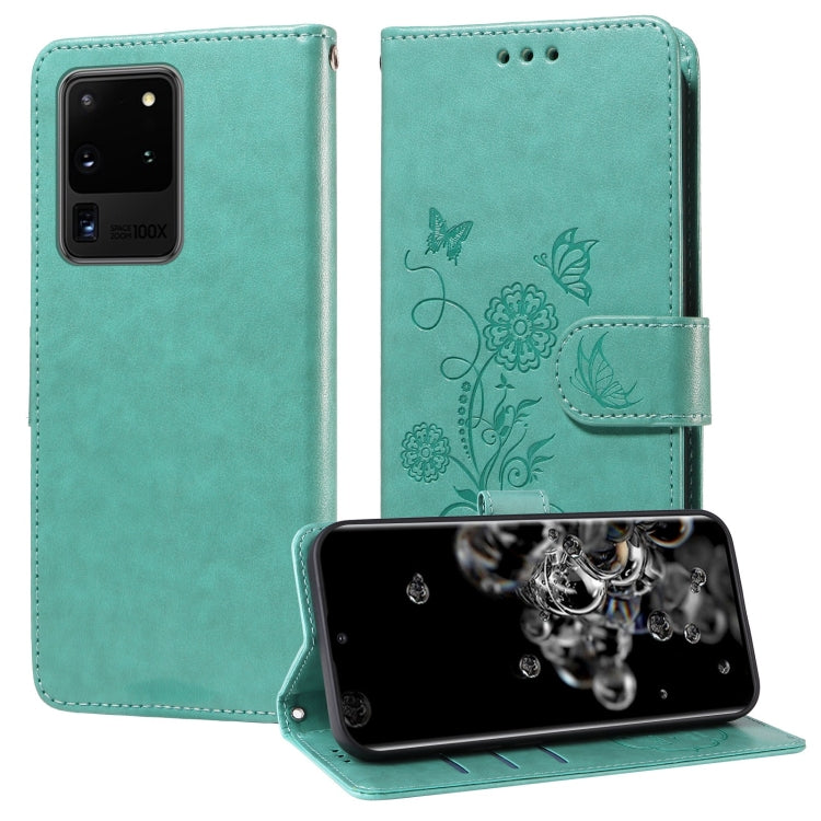 Embossed Butterfly Flowers Leather Phone Case, For Galaxy S21 Ultra 5G, For Galaxy S20 Ultra, For Galaxy S20, For Galaxy S20+