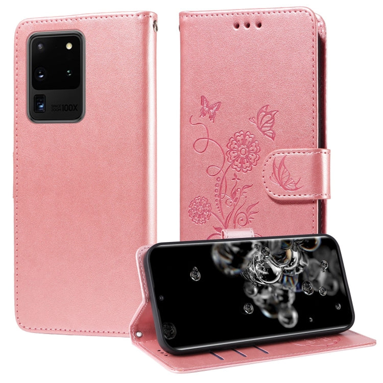 Embossed Butterfly Flowers Leather Phone Case, For Samsung Galaxy S20 Ultra, For Samsung Galaxy S20, For Samsung Galaxy S20+