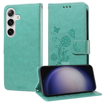 Embossed Butterfly Flowers Leather Phone Case, For Galaxy S26 5G, For Galaxy S25 Edge 5G, For Galaxy S25 5G, For Galaxy S25+ 5G