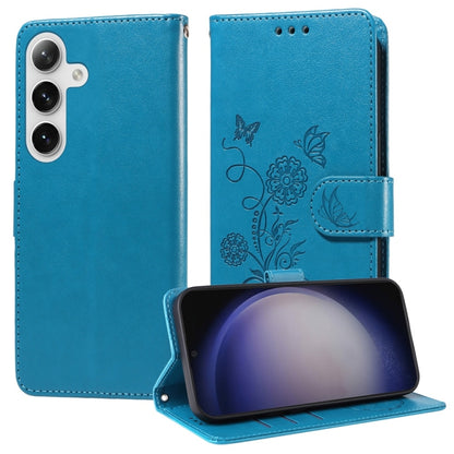 Embossed Butterfly Flowers Leather Phone Case, For Galaxy S26 5G, For Galaxy S25 Edge 5G, For Galaxy S25 5G, For Galaxy S25+ 5G