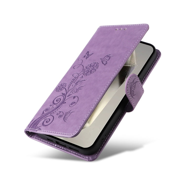 Embossed Butterfly Flowers Leather Phone Case, For Galaxy S25 Ultra 5G, For Galaxy S24 FE 5G, For Galaxy S24 Ultra 5G, For Galaxy S24+ 5G