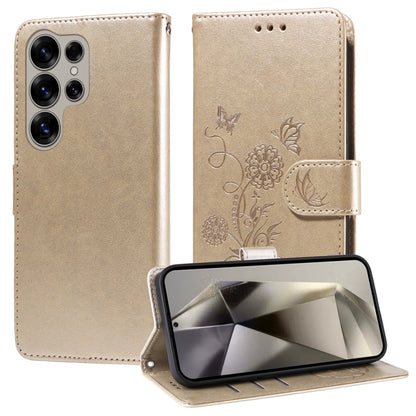 Embossed Butterfly Flowers Leather Phone Case, For Galaxy S25 Ultra 5G, For Galaxy S24 FE 5G, For Galaxy S24 Ultra 5G, For Galaxy S24+ 5G