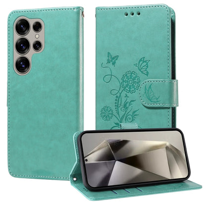 Embossed Butterfly Flowers Leather Phone Case, For Galaxy S25 Ultra 5G, For Galaxy S24 FE 5G, For Galaxy S24 Ultra 5G, For Galaxy S24+ 5G