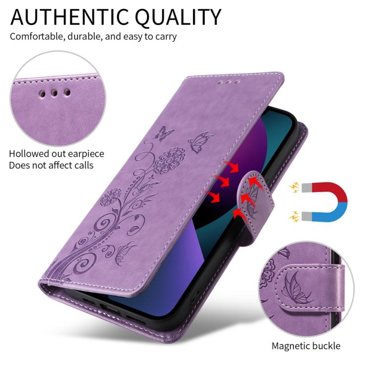 Embossed Butterfly Flowers Leather Phone Case, For Samsung Galaxy S25 Edge 5G, For Samsung Galaxy S25 5G, For Samsung Galaxy S25+ 5G, For Samsung Galaxy S25 Ultra 5G