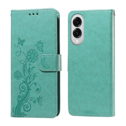 Embossed Butterfly Flowers Leather Phone Case, For Galaxy S26 5G, For Galaxy S25 Edge 5G, For Galaxy S25 5G, For Galaxy S25+ 5G