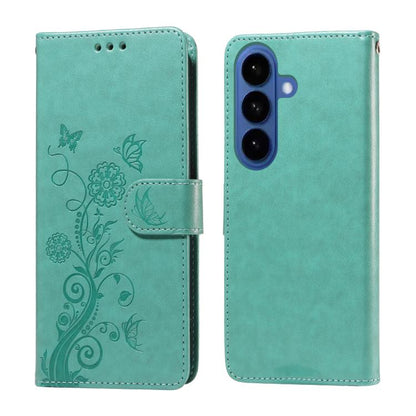 Embossed Butterfly Flowers Leather Phone Case, For Galaxy S26 5G, For Galaxy S25 Edge 5G, For Galaxy S25 5G, For Galaxy S25+ 5G