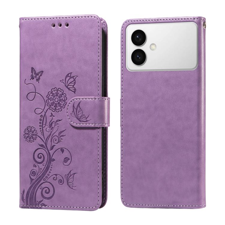 Embossed Butterfly Flowers Leather Phone Case, For Galaxy S26 FE 5G, For Galaxy S26+ 5G, For Galaxy S26 Edge 5G, For Galaxy S26 Ultra 5G