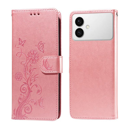 Embossed Butterfly Flowers Leather Phone Case, For Galaxy S26 FE 5G, For Galaxy S26+ 5G, For Galaxy S26 Edge 5G, For Galaxy S26 Ultra 5G