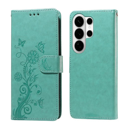 Embossed Butterfly Flowers Leather Phone Case, For Galaxy S26 FE 5G, For Galaxy S26+ 5G, For Galaxy S26 Edge 5G, For Galaxy S26 Ultra 5G