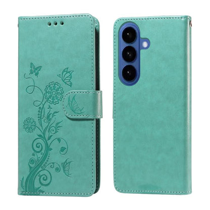 Embossed Butterfly Flowers Leather Phone Case, For Galaxy S26 FE 5G, For Galaxy S26+ 5G, For Galaxy S26 Edge 5G, For Galaxy S26 Ultra 5G