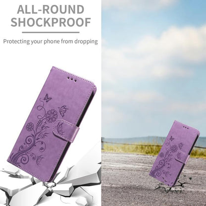 Embossed Butterfly Flowers Leather Phone Case, For Galaxy S26 FE 5G, For Galaxy S26+ 5G, For Galaxy S26 Edge 5G, For Galaxy S26 Ultra 5G