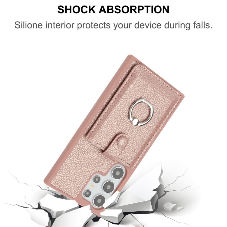 Litchi Texture Drawing Card Bag Ring Holder Phone Case, For Samsung Galaxy S24 Ultra 5G, For Samsung Galaxy S24+ 5G, For Samsung Galaxy S24 5G, For Samsung Galaxy S23 Ultra 5G