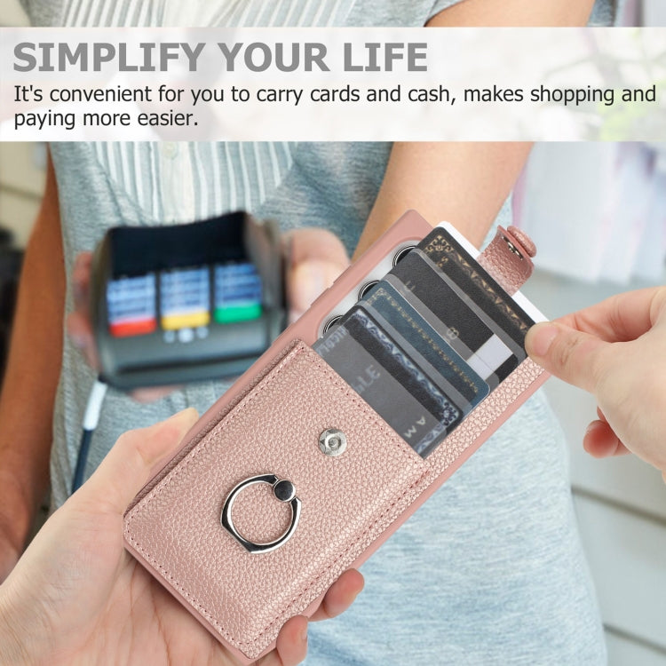 Litchi Texture Drawing Card Bag Ring Holder Phone Case, For Samsung Galaxy S24 Ultra 5G, For Samsung Galaxy S24+ 5G, For Samsung Galaxy S24 5G, For Samsung Galaxy S23 Ultra 5G