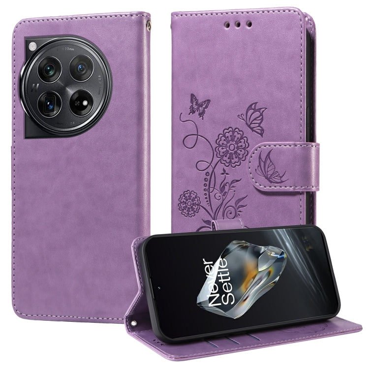 Embossed Butterfly Flowers Leather Phone Case, For OnePlus 12R / Ace 3 5G, For OnePlus 12, For OnePlus Nord CE3, For OnePlus Nord CE 3 Lite / Nord N30