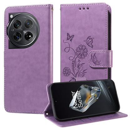 Embossed Butterfly Flowers Leather Phone Case, For OnePlus 12R / Ace 3 5G, For OnePlus 12, For OnePlus Nord CE3, For OnePlus Nord CE 3 Lite / Nord N30