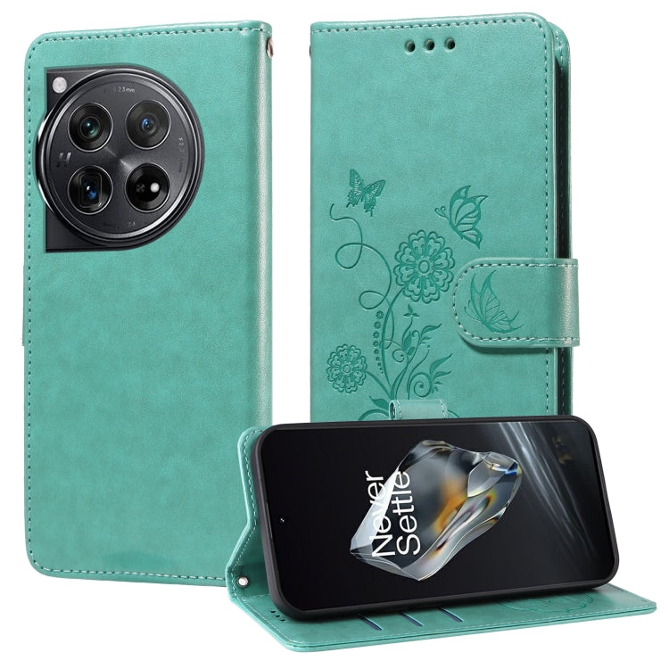 Embossed Butterfly Flowers Leather Phone Case, For OnePlus 12R / Ace 3 5G, For OnePlus 12, For OnePlus Nord CE3, For OnePlus Nord CE 3 Lite / Nord N30