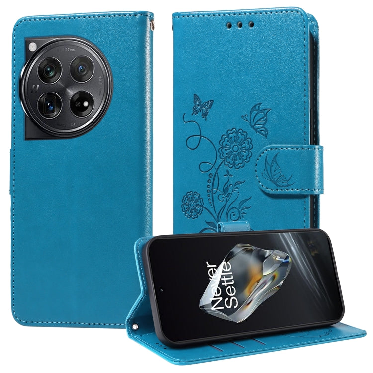 Embossed Butterfly Flowers Leather Phone Case, For OnePlus 12R / Ace 3 5G, For OnePlus 12, For OnePlus Nord CE3, For OnePlus Nord CE 3 Lite / Nord N30