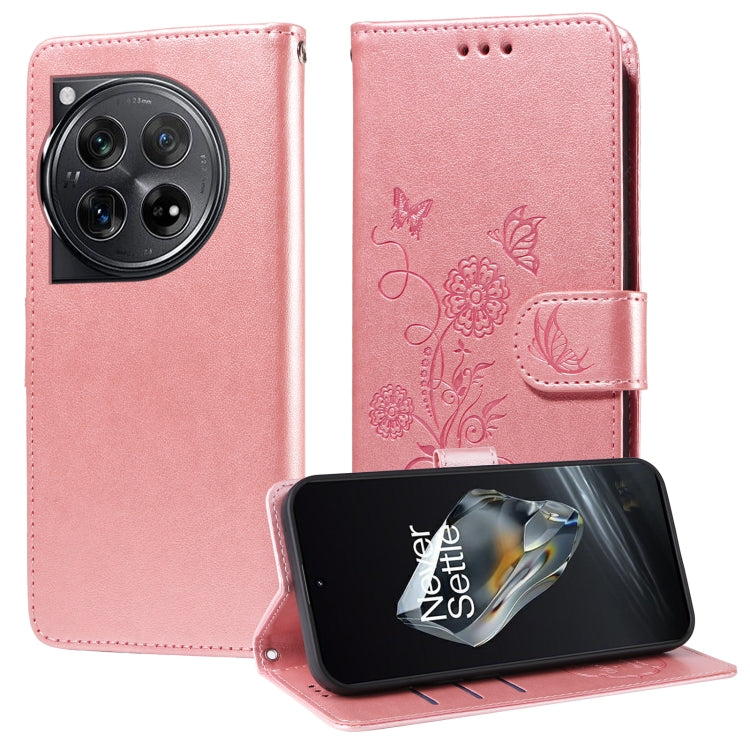 Embossed Butterfly Flowers Leather Phone Case, For OnePlus 12R / Ace 3 5G, For OnePlus 12, For OnePlus Nord CE3, For OnePlus Nord CE 3 Lite / Nord N30