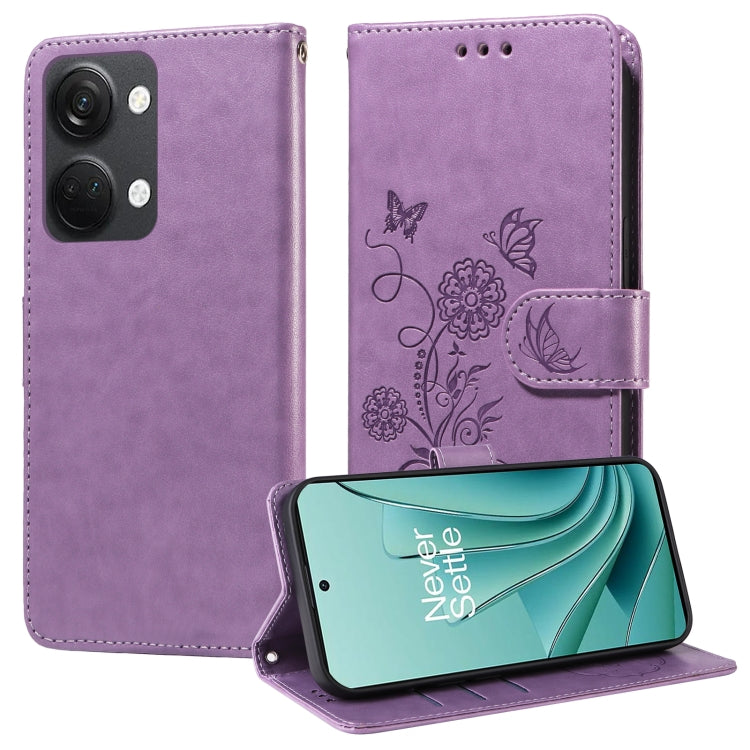 Embossed Butterfly Flowers Leather Phone Case, For OnePlus Nord 3 / Ace 2V