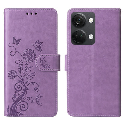 Embossed Butterfly Flowers Leather Phone Case, For OnePlus Nord 3 / Ace 2V
