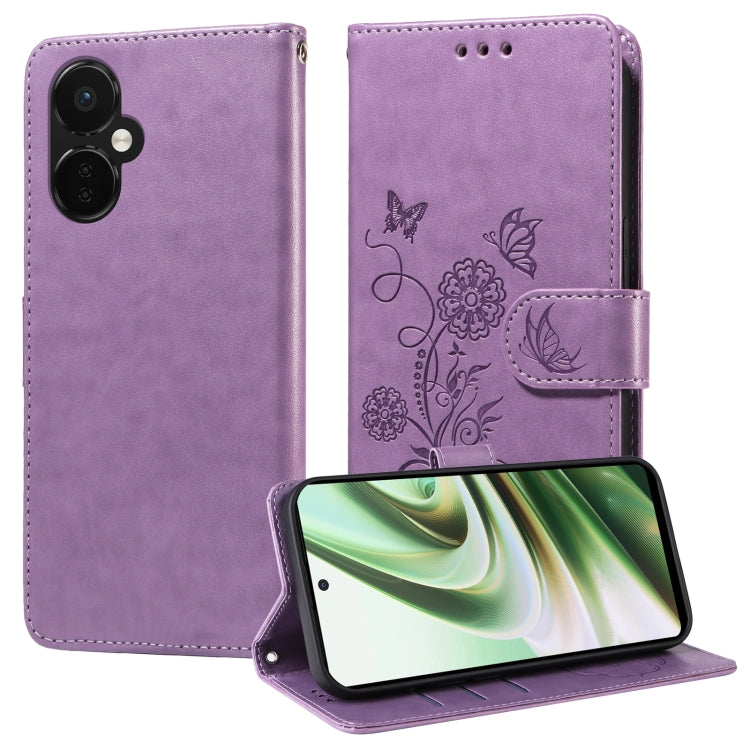 Embossed Butterfly Flowers Leather Phone Case, For OnePlus 12R / Ace 3 5G, For OnePlus 12, For OnePlus Nord CE3, For OnePlus Nord CE 3 Lite / Nord N30
