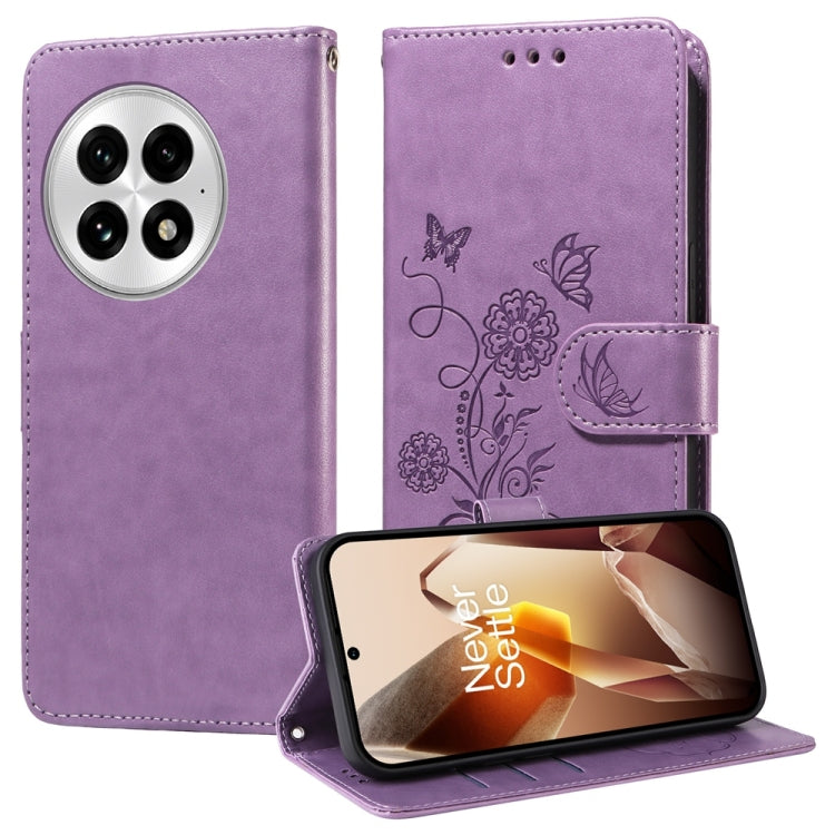 Embossed Butterfly Flowers Leather Phone Case, For OnePlus Ace 5 Racing / Nord CE5, For OnePlus 13R / Ace 5 / Ace 5 Pro, For OnePlus 13, For OnePlus Nord 4 5G