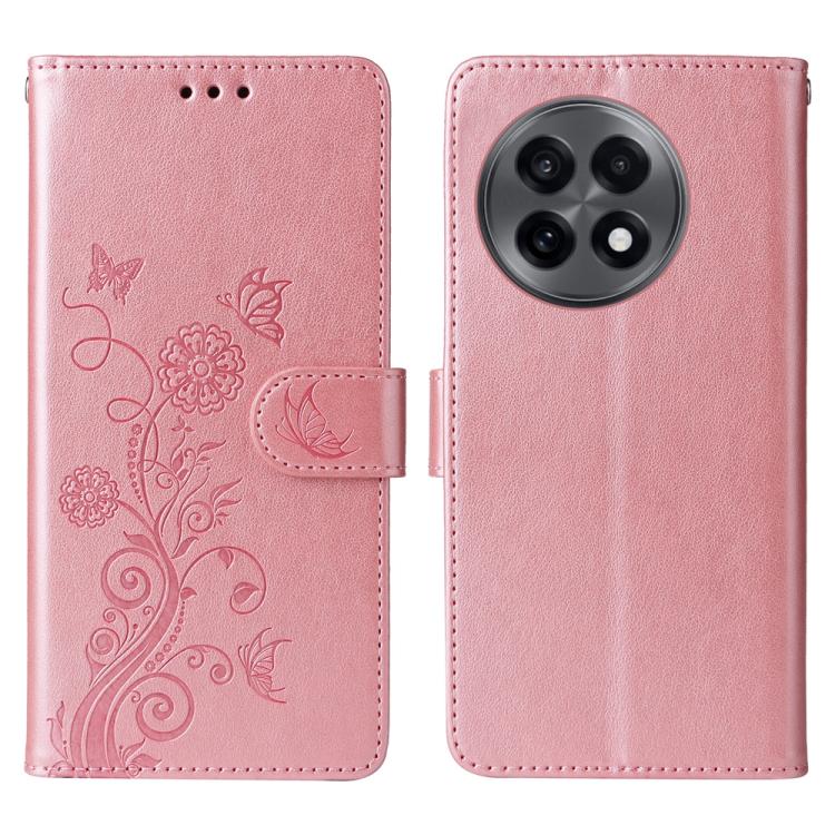 Embossed Butterfly Flowers Leather Phone Case, For OnePlus Ace 5 Racing / Nord CE5, For OnePlus 13R / Ace 5 / Ace 5 Pro, For OnePlus 13, For OnePlus Nord 4 5G