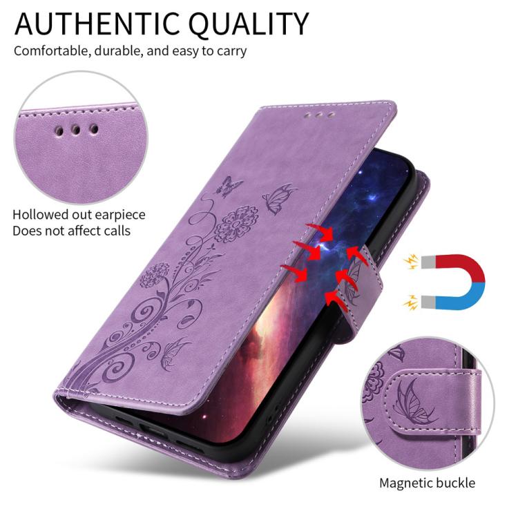 Embossed Butterfly Flowers Leather Phone Case, For OnePlus Ace 5 Racing / Nord CE5, For OnePlus 13R / Ace 5 / Ace 5 Pro, For OnePlus 13, For OnePlus Nord 4 5G