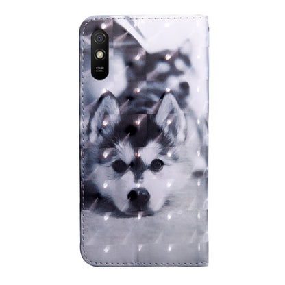 3D Painted Pattern Horizontal Flip TPU + PU Leather Case with Holder & Card Slots & Wallet & Lanyard, For Xiaomi Redmi 9A