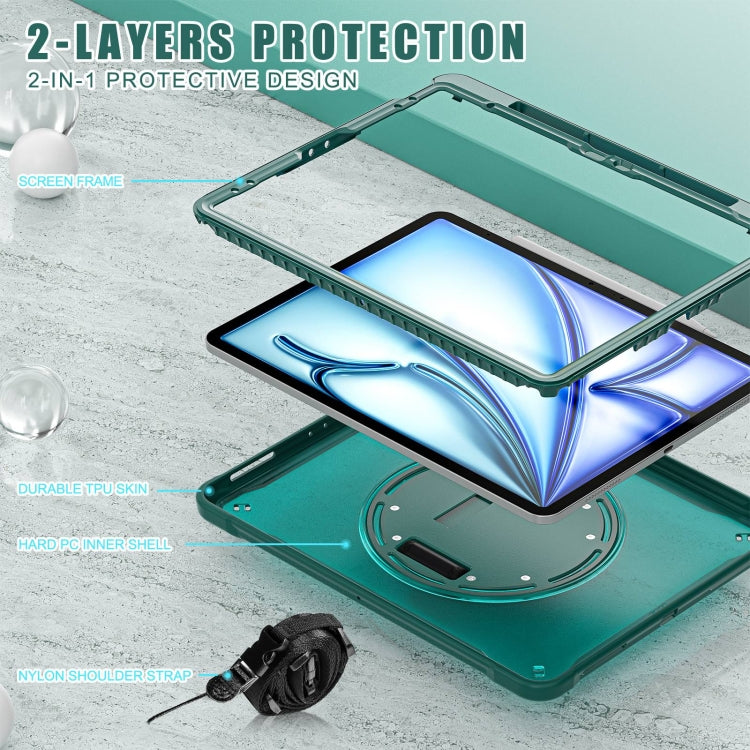 Heavy Duty Hybrid Tablet Case with Hand Grip & Strap, For iPad Air 13 2025 / 2024