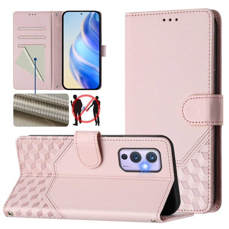 Honeycomb Embossing RFID Leather Phone Case, For OnePlus Nord CE 5G, For OnePlus Nord 2, For OnePlus 9 Pro, For OnePlus 9