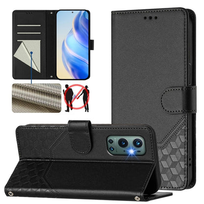 Honeycomb Embossing RFID Leather Phone Case, For OnePlus Nord CE 5G, For OnePlus Nord 2, For OnePlus 9 Pro, For OnePlus 9
