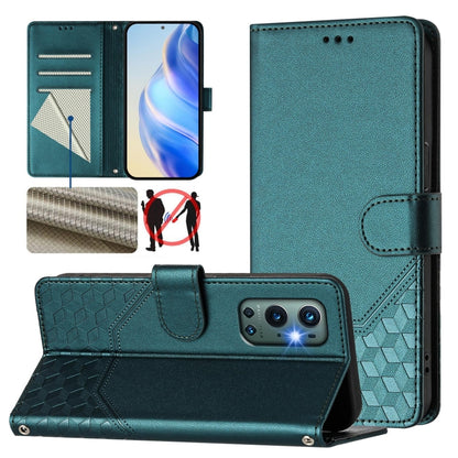 Honeycomb Embossing RFID Leather Phone Case, For OnePlus Nord CE 5G, For OnePlus Nord 2, For OnePlus 9 Pro, For OnePlus 9