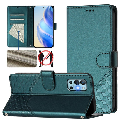 Honeycomb Embossing RFID Leather Phone Case, For OnePlus Nord CE 2 5G, For OnePlus 10 Pro 5G, For OnePlus Nord N20 5G, For OnePlus 9R
