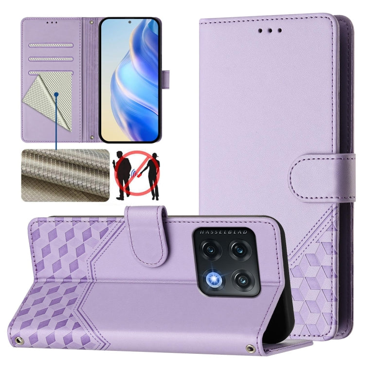 Honeycomb Embossing RFID Leather Phone Case, For OnePlus Nord CE 2 5G, For OnePlus 10 Pro 5G, For OnePlus Nord N20 5G, For OnePlus 9R