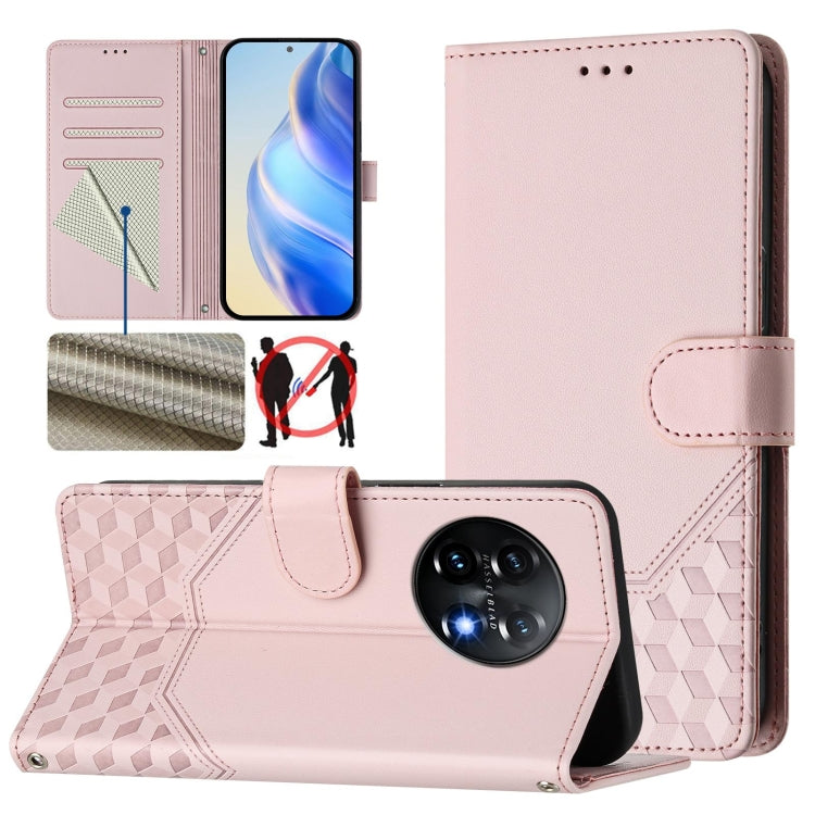 Honeycomb Embossing RFID Leather Phone Case, For OnePlus 11, For OnePlus Ace Pro 5G / 10T 5G, For OnePlus Nord 2T, For OnePlus 10R / Ace