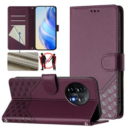 Honeycomb Embossing RFID Leather Phone Case, For OnePlus 11, For OnePlus Ace Pro 5G / 10T 5G, For OnePlus Nord 2T, For OnePlus 10R / Ace