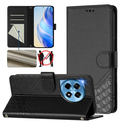 Honeycomb Embossing RFID Leather Phone Case, For OnePlus Nord N30 SE 5G, For OnePlus 12R 5G Global, For OnePlus 12 5G Global, For OnePlus Ace 2 Pro 5G
