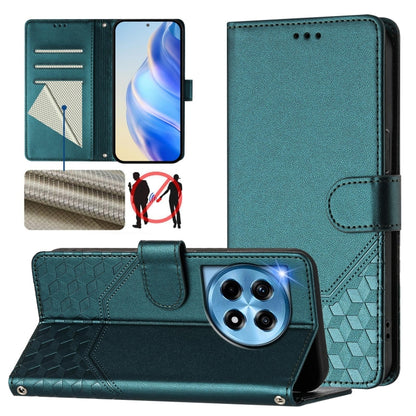 Honeycomb Embossing RFID Leather Phone Case, For OnePlus Nord N30 SE 5G, For OnePlus 12R 5G Global, For OnePlus 12 5G Global, For OnePlus Ace 2 Pro 5G