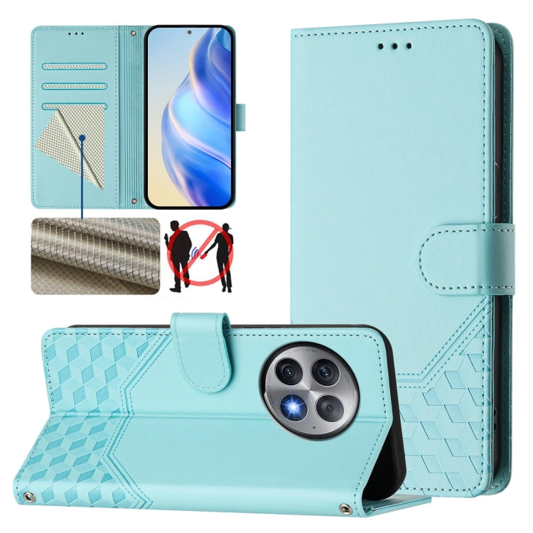 Honeycomb Embossing RFID Leather Phone Case, For OnePlus Nord N30 SE 5G, For OnePlus 12R 5G Global, For OnePlus 12 5G Global, For OnePlus Ace 2 Pro 5G
