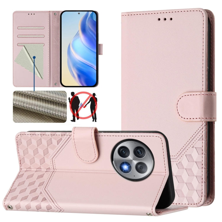 Honeycomb Embossing RFID Leather Phone Case, For OnePlus Nord N30 SE 5G, For OnePlus 12R 5G Global, For OnePlus 12 5G Global, For OnePlus Ace 2 Pro 5G