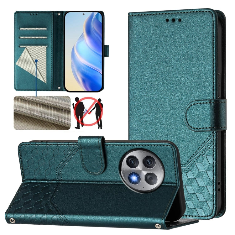 Honeycomb Embossing RFID Leather Phone Case, For OnePlus Nord N30 SE 5G, For OnePlus 12R 5G Global, For OnePlus 12 5G Global, For OnePlus Ace 2 Pro 5G
