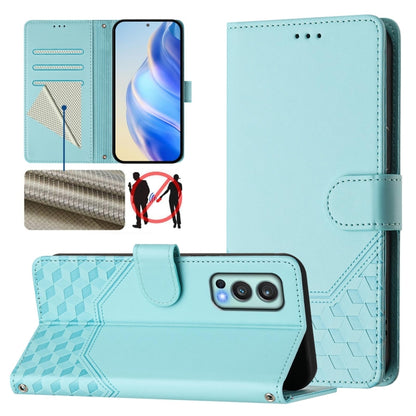 Honeycomb Embossing RFID Leather Phone Case, For OnePlus Nord CE 5G, For OnePlus Nord 2, For OnePlus 9 Pro, For OnePlus 9