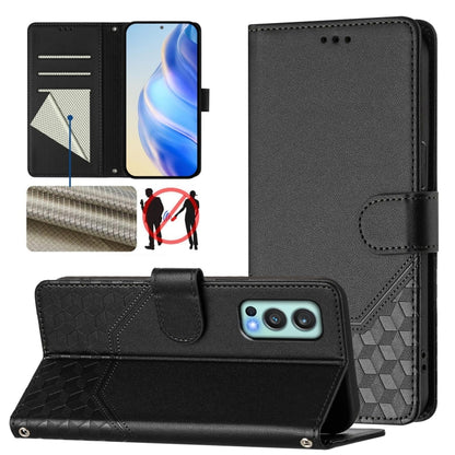 Honeycomb Embossing RFID Leather Phone Case, For OnePlus Nord CE 5G, For OnePlus Nord 2, For OnePlus 9 Pro, For OnePlus 9