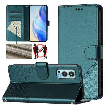 Honeycomb Embossing RFID Leather Phone Case, For OnePlus Nord CE 5G, For OnePlus Nord 2, For OnePlus 9 Pro, For OnePlus 9