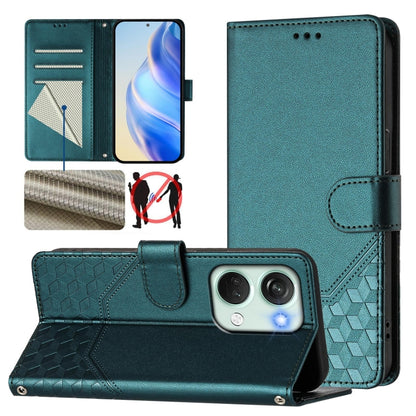 Honeycomb Embossing RFID Leather Phone Case, For OnePlus Nord CE3 5G India, For OnePlus Nord CE 3 Lite / Nord N30, For OnePlus Nord 3 / Ace 2V, For OnePlus 11R 5G Global