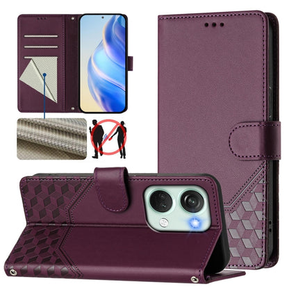 Honeycomb Embossing RFID Leather Phone Case, For OnePlus Nord CE3 5G India, For OnePlus Nord CE 3 Lite / Nord N30, For OnePlus Nord 3 / Ace 2V, For OnePlus 11R 5G Global