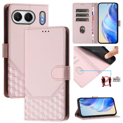 Honeycomb Embossing RFID Leather Phone Case, For OnePlus 13R / Ace 5 Pro 5G, For OnePlus Nord 4 5G, For OnePlus Nord CE4 Lite, For OnePlus Nord CE 2 Lite / Nord 2 Lite